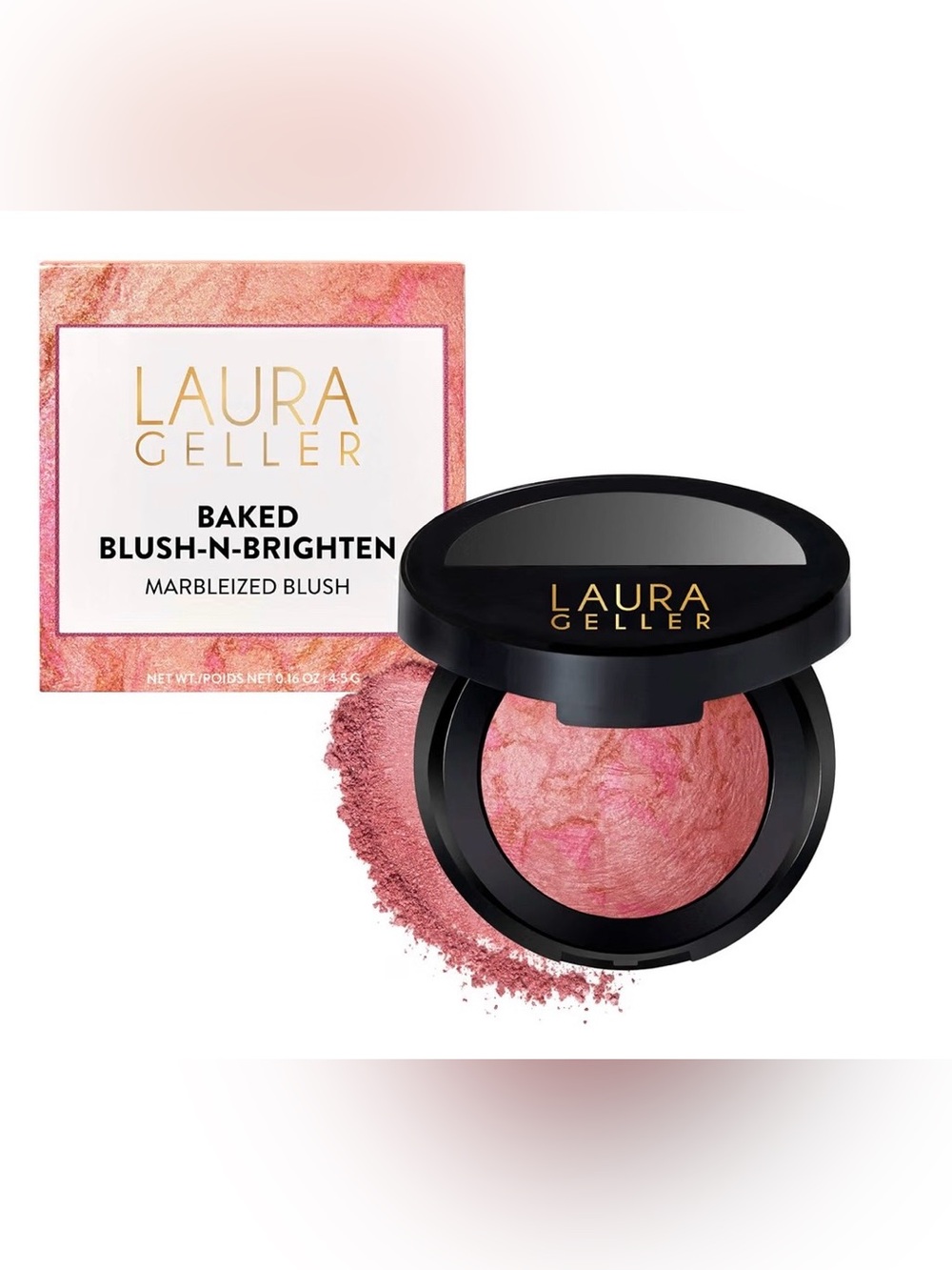 Laura Geller Marbleized Baked Blush-N-Brighten in Pink Buttercream NIB